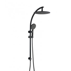 Lucid Matte Black Round Shower Station Top Inlet